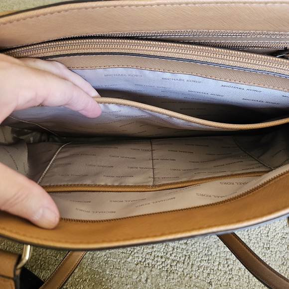 Michael Kors Brown Leather Trim Tote - Picture 10 of 12